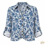 شومیز لینن طرحـدار -فروشگاه نیمارو