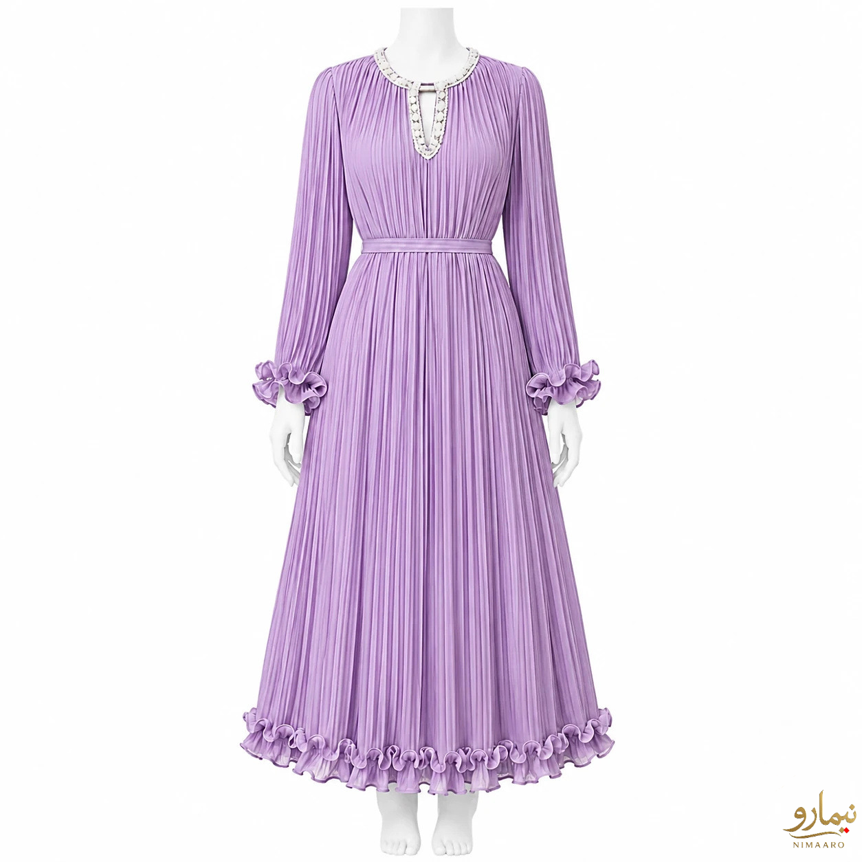 pleated-dress-with-pearl-collar-_webp-1 (1) تصویر پیراهـن پلیسه یقه مرواریدی