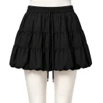تصویر دامـن بالـنی کوتاه بند دار