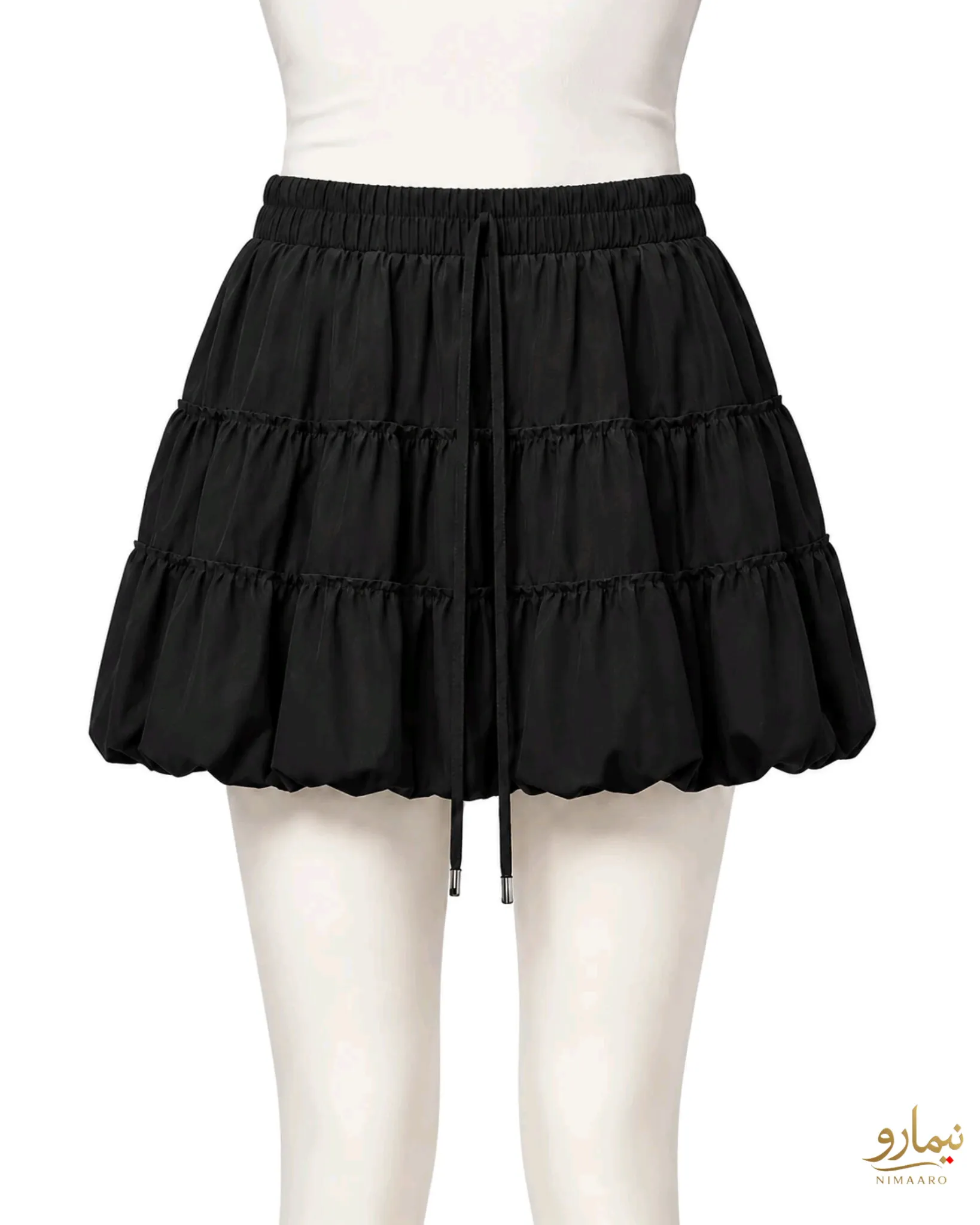 short-balloon-skirt-with-strapsـwebp-4 تصویر دامـن بالـنی کوتاه بند دار