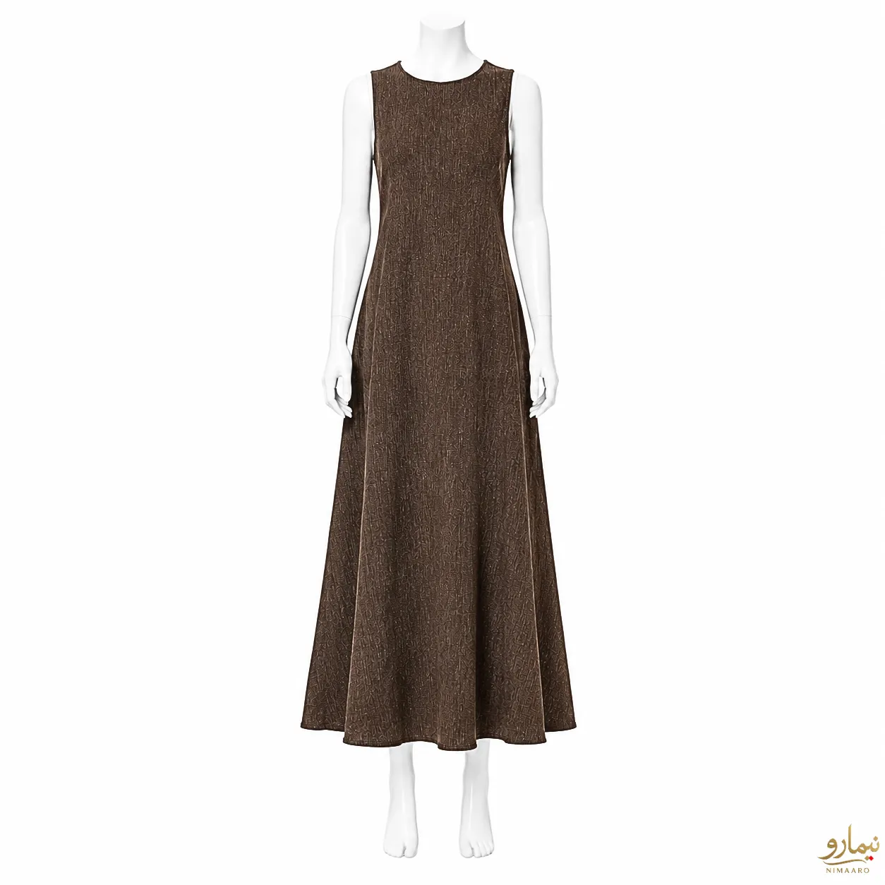 hand-stitched-pinafore-dress-4 سارافون کـوک دوزی قهوه ای -فروشگاه نیمارو
