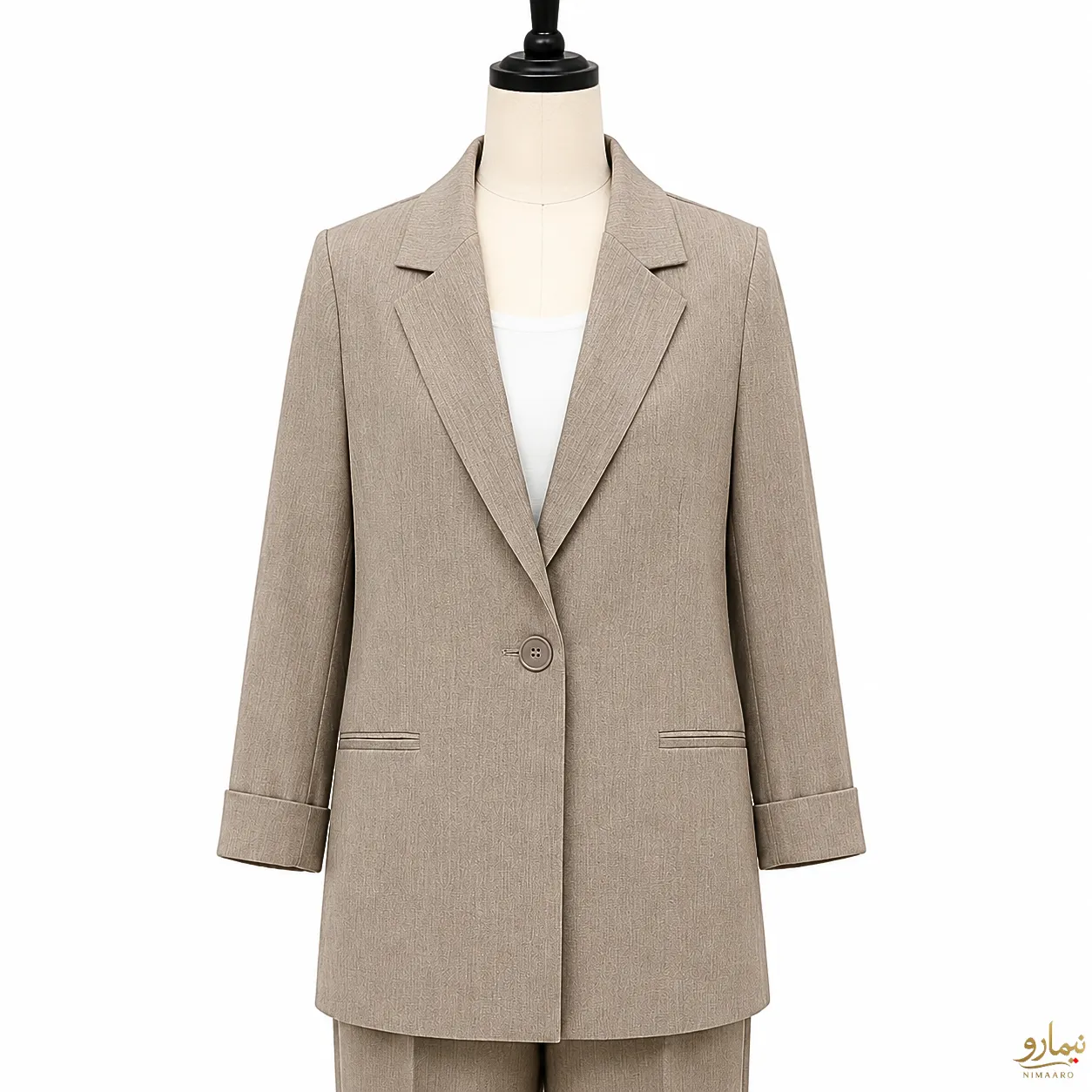 turn-up-cuff-jacket-3 کت آستین تا بزیاق کرم - فروشگاه نیمارو