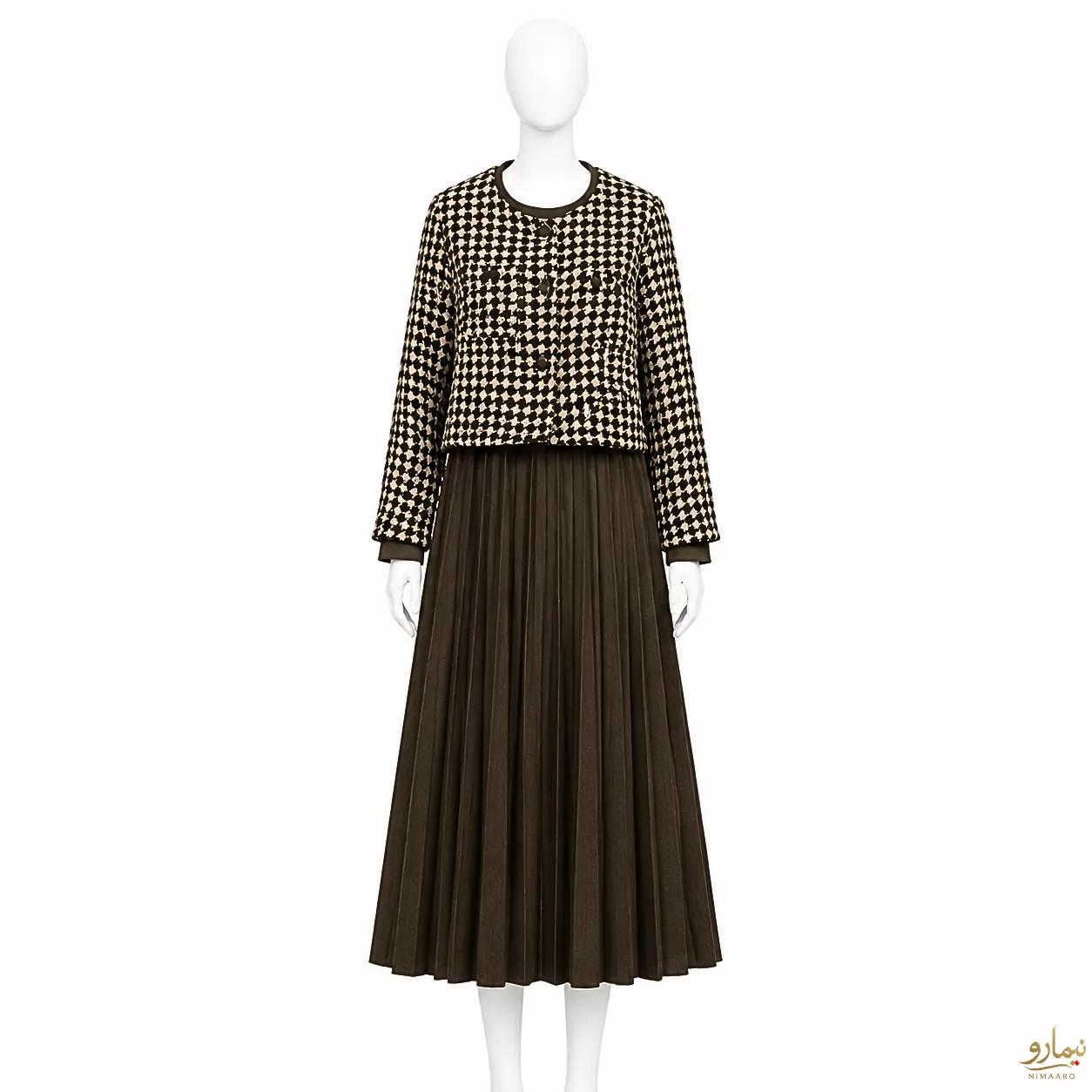 winter-clothes-1 (9) دوتیکه پیراهن و کت پیچازی قهوه ای - فروشگاه نیمارو
