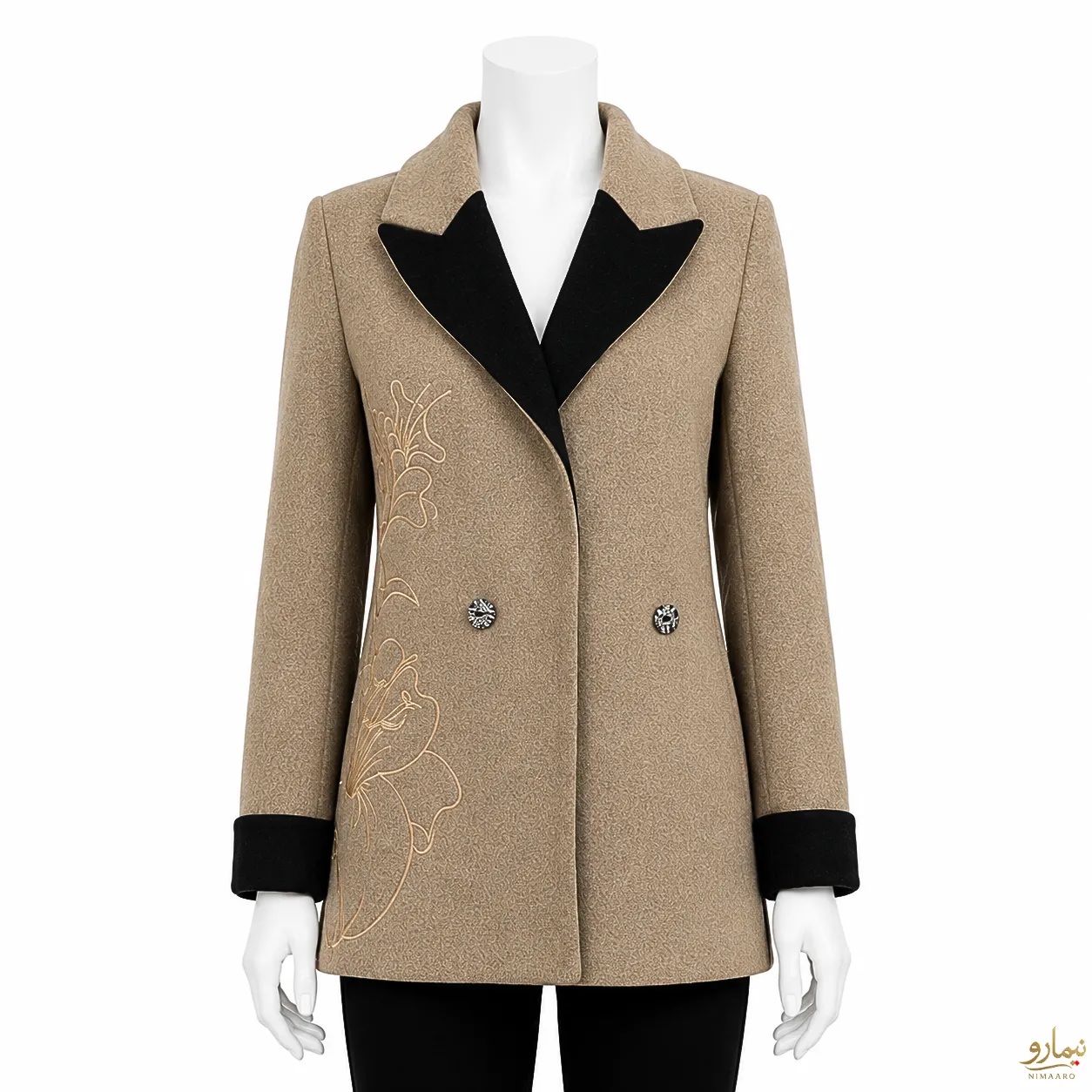 winter-clothes-1 (93) کت فوتر دو رنگ گل دوزی - فروشگاه نیمارو