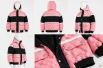 کاپشن ترکیبی نوار دوزی Balenciaga صورتی - فروشگاه نیمارو