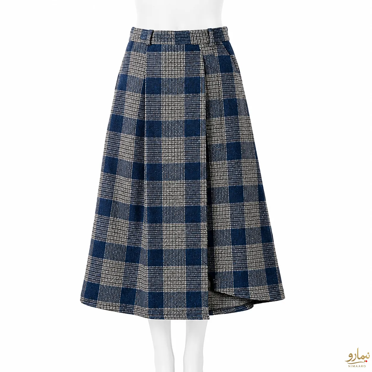 winter-clothes-2 (80) دامن دفرمه چهارخونه آبی - فروشگاه نیمارو