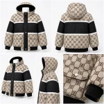 کاپشن ترکیبی نوار دوزی Balenciaga خاکی - فروشگاه نیمارو