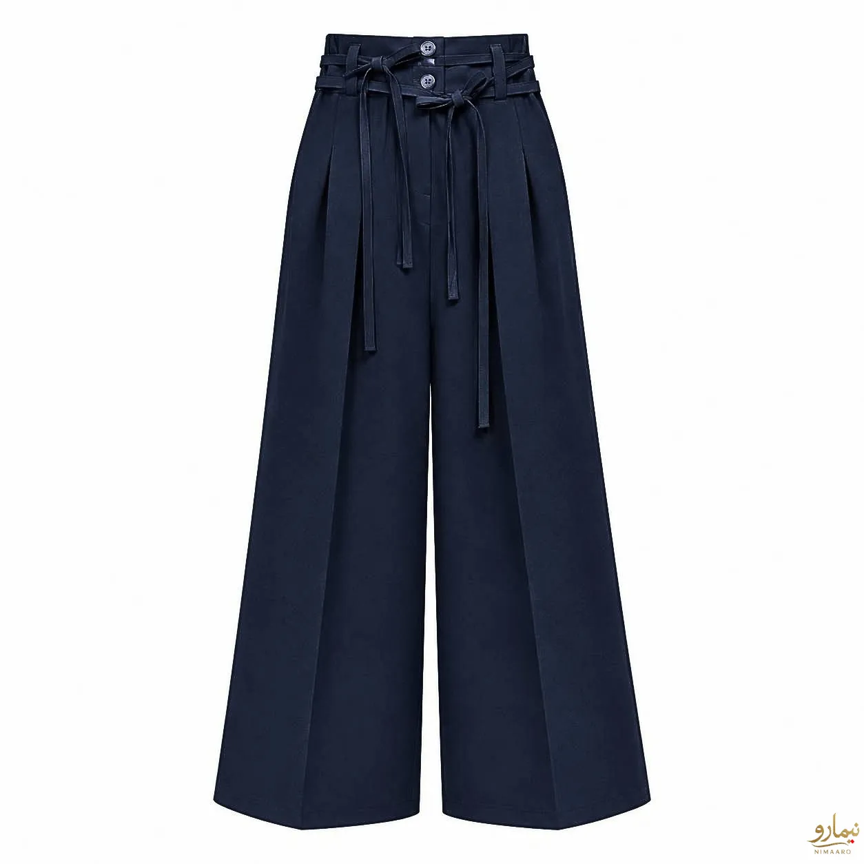 heavyweight-flowy-twill-crepe-pants-1 شلوار کرپ کج راه گِرم بالای لَخت سرمه ای - فروشگاه نیمارو
