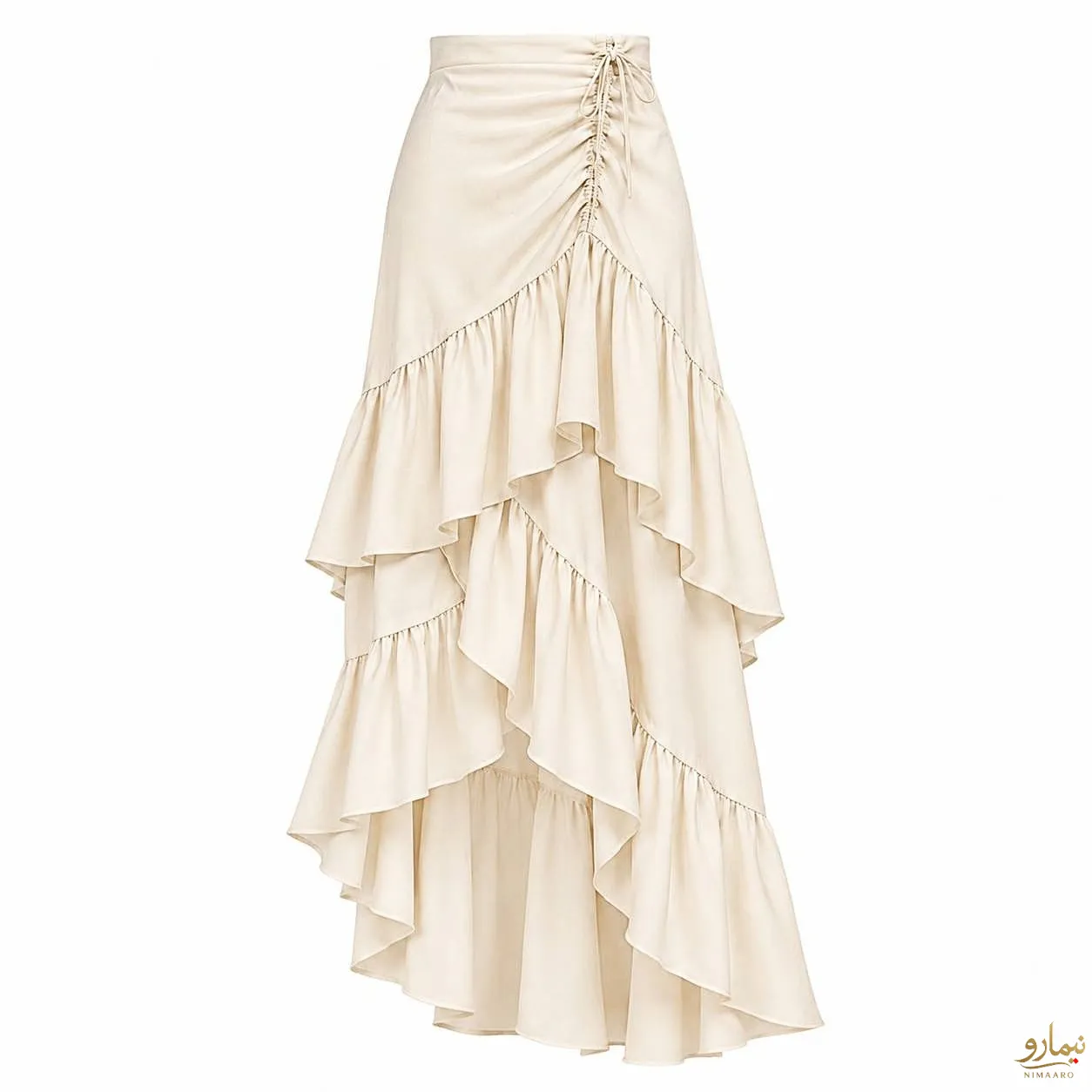 spanish-style-ruffled-skirt-1 دامـن اسپانیش شیری - فروشگاه نیمارو